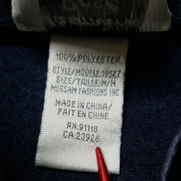 Jasmine Rose Robe Housecoat 1/2 Zip F Dark Blue, Long Cuffed Sleeve, Size M - Picture 5 of 12